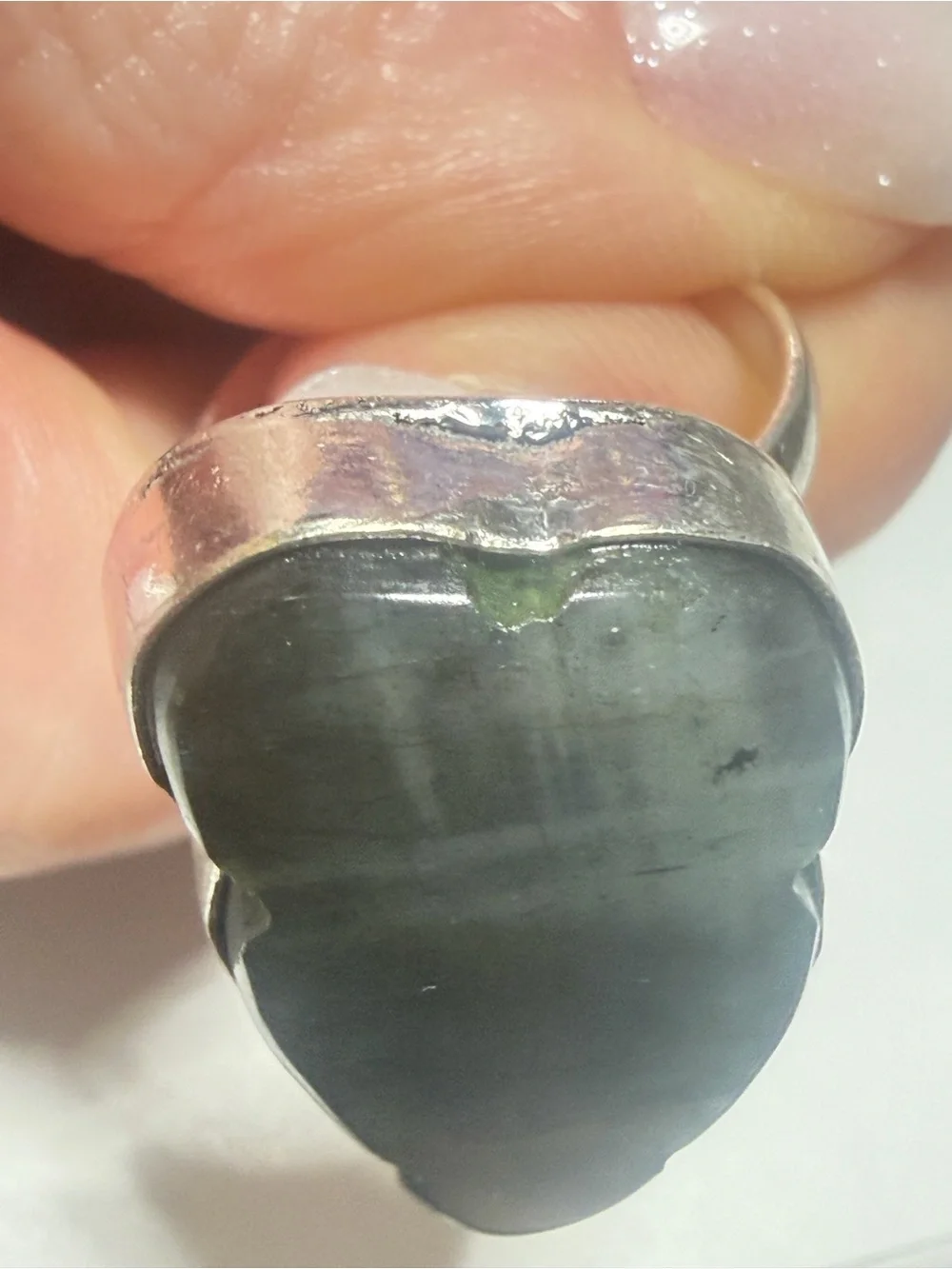 Labradorite Cloud Ring | Electric Blue Flash | Adjustable | 925 Stamped